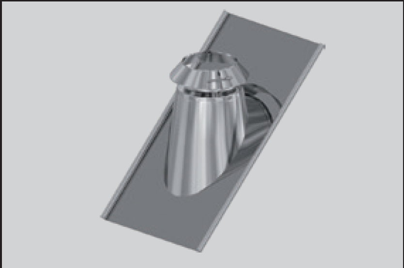 DW25 Tetőátvezető esővédővel tetődőlésszög 36*-45*rozsdamentes acél