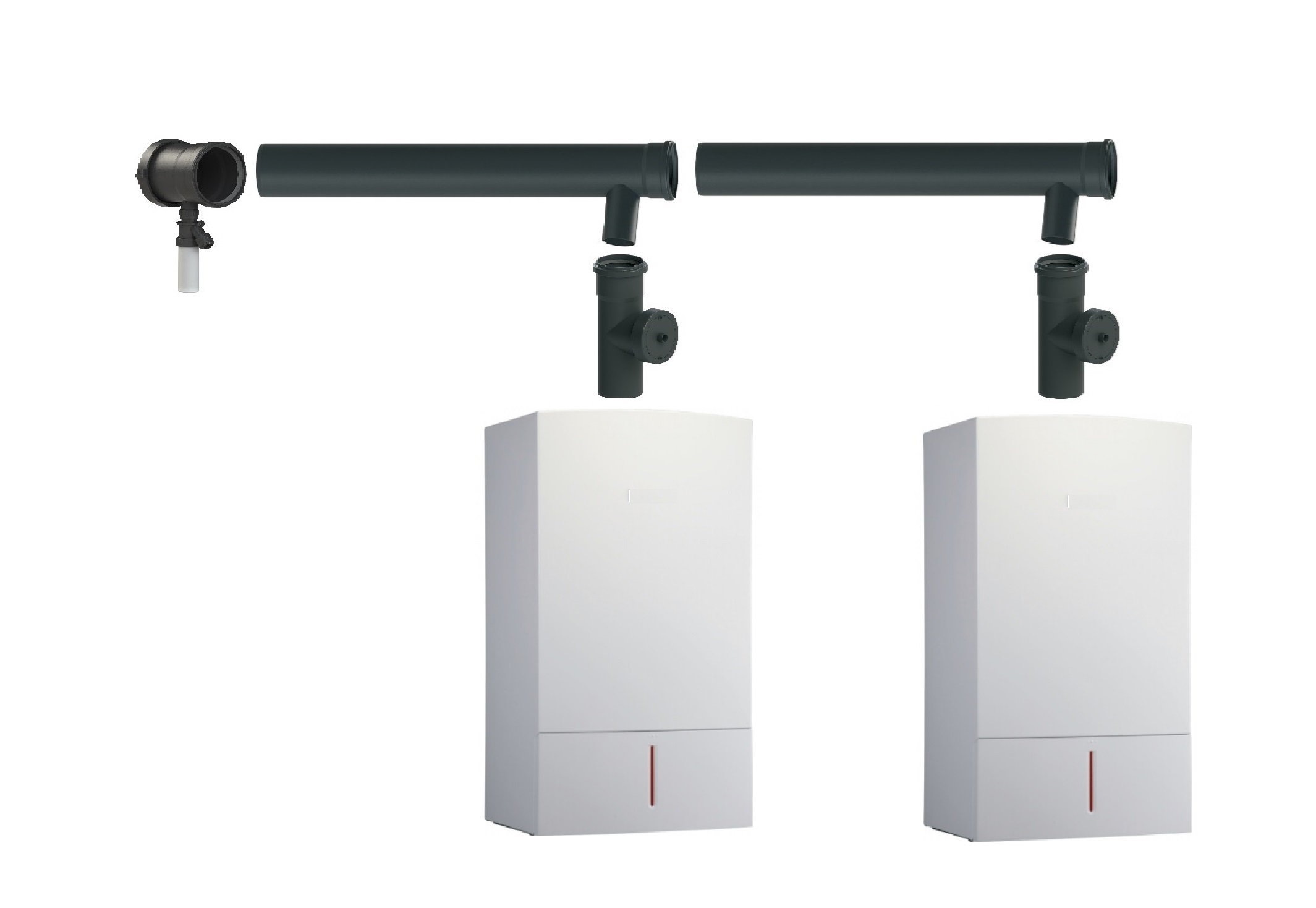 PBTE8209000 Axiális kaszkád renszer kazán szett 125/80mm 87*leágazással visszaáramlás biztosító nélkül